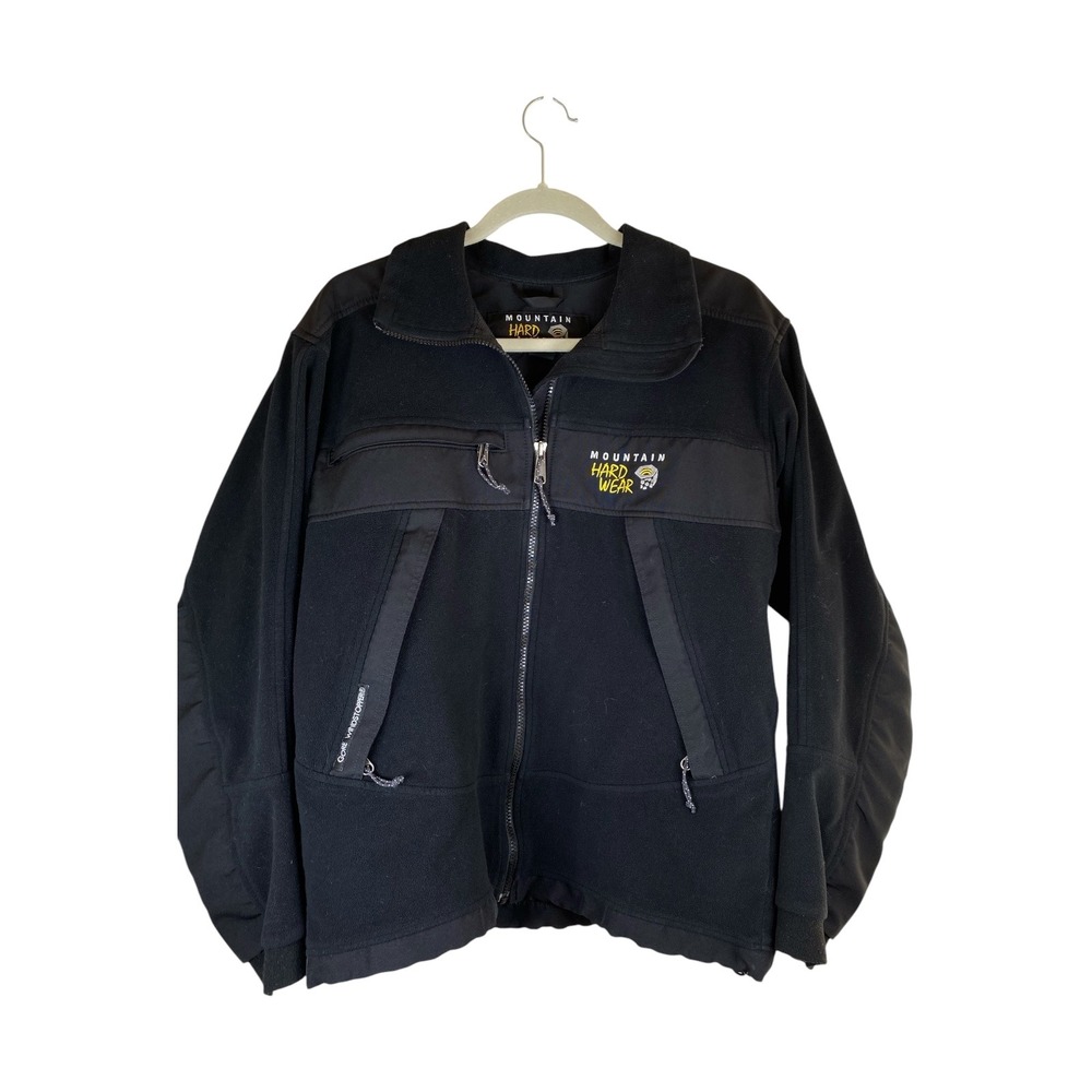 Mountain Hardwear Tech Fleece Jacket Mens Medium Black Gore Windstopper OM0835